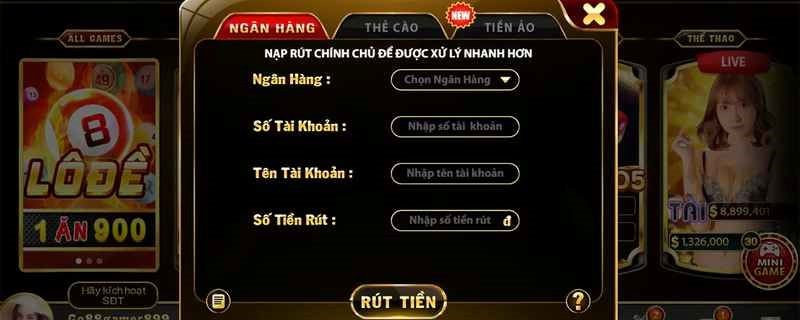 Nạp tiền rút tiền 3 Rút tiền tại Nhà cái Vuabai 9